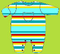 Zutano Aqua/Red Multi Stripe Coverall