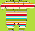 Zutano Moss/Red MultiStripe Coverall