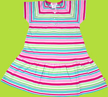 Zutano Fairground Stripe Short Sleeve Dress for Toddlers
