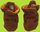 Zutano Choclate Cotton Sherpa Booties 0-6 months