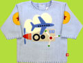 Zutano Airplane Chambray Cotton Sherpa Pullover 