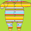 Zutano Pink/Aqua Multi stripe Footie