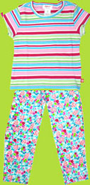 Zutano Toddler Basics Fairground Stripe Short Sleeve T-shirt and Lazy Daisy Leggings