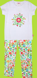 Zutano Flower Wheel Toddler Girls T-shirt and Skinny Leggings