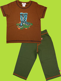 Zutano Toddler Mud is Good Chocolate Short Sleeve T-shirt