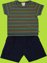 Loden/Navy Multistripe Short Sleeve T-shirt