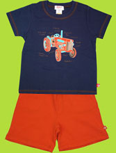 Kubota Tractor Navy Short Sleeve T-shirt and Mandarin Cotton Terry Shorts