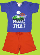 Zutano Toddler Freeway Ride That Short Sleeve T-shirt and Mandarin Terry Shorts