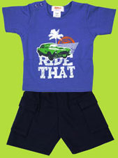 Zutano Toddler Freeway Ride That T-shirt and Navy Cargo Shorts