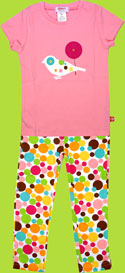 Zutano Toddler Gumballs "Birdy" Cap Sleeve T-shirt and Skinny Leggings