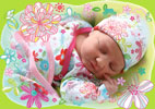 Newborn Baby in Flower Show outfit