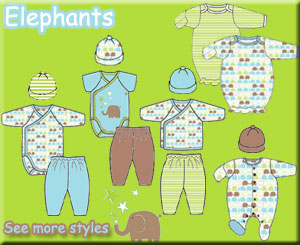 Zutano Newborn Clothing in Elephants Print