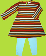 Zutano Chocolate 5 Color Stripe Ella Dress for Toddlers