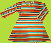 Zutano Toddler Birch Multistripe  Ella Long Sleeve Dress