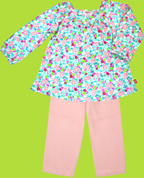 Zutano Lazy Daisy Toddler Long Sleeve Viola Top and Pink Cotton Sherpa Pants