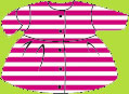 Zutano Fuchsia/White Stripe Long Sleeve Dress