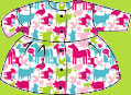 Zutano Fuchsia Farmyard Long Sleeve Dress