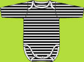 Zutano Black Candy Stripe Long Sleeve Onezie
