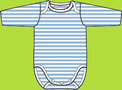 Zutano Chambray Candy Stripe Long Sleeve Onezie