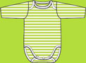 Zutano Lime Candy Stripe Long Sleeve Onezie