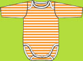 Zutano Orange Candy Stripe Long Sleeve Onezie