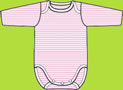 Zutano Pink Candy Stripe Long SLeeve Onezie