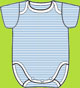 Zutano Chambray Candy Stripe Onezie