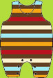Zutano Chocolate 5 Color Stripe Overall