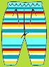 Zutano Aqua/Red Pants