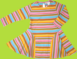 Zutano Pink/Aqua Multi Stripe Toddler Dress