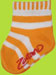 Zutano Orange/White Stripe Knit Sock
