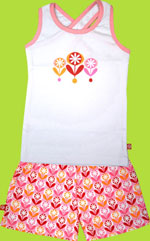 Zutano Marigold "Front Lawn" White Racer Tee and Marigold Shorts