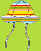 Zutano Pink/Aqua Multi Stripe sun hat