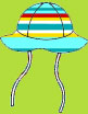 Zutano Aqua/Red Multi Stripe Sun Hat