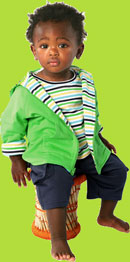 Zutano Toddler Beach Stripe Reversible Zip Hoodie Jacket
