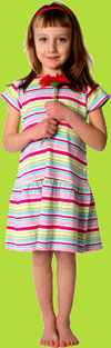 Zutano Fairground Stripe Short Sleeve Dress for Toddlers