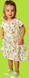 Zutano Flower Time Short Sleeve Toddler Dress