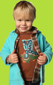 Zutano Toddler Mud is Good Chocolate Short Sleeve T-shirt with the Pool Sherpa Zip Hoodie