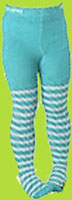 Zutano Pool/White Stripe Tights 