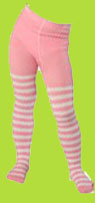 Zutano Pink/White Stripe Tights 