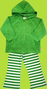Zutano Toddler Apple Cotton Sherpa Jacket and Apple/White Stripe Drawstring Pants