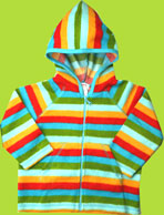 Zutano Toddler Cozie Bold Multi Stripe Zip Hoodie