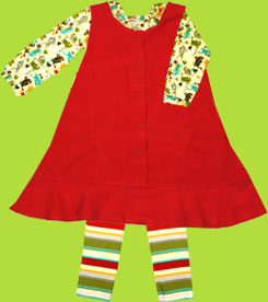 Zutano Toddler Red Fleece Jumper Dress