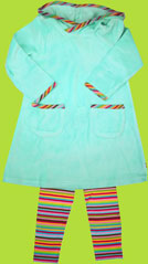 Zutano Toddler Aqua Velour Hooded Dress