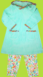 Zutano Toddler Aqua Velour Hooded Dress