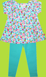Zutano Lazy Daisy Short Sleeve Viola Top for Toddler and Pool Skinny Leggings