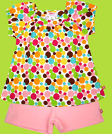 Zutano Gumballs Short Sleeve Viola Top and Pink Pull On Shorts