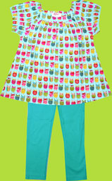 Zutano Owls Short Sleeve Viola Top and Pool Skinny Leggins for Toddlers