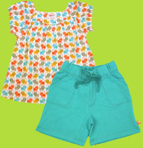 Zutano Lions Short Sleeve Viola Top and Pool Cotton Terry Shorts