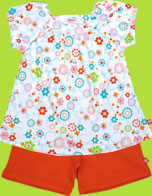 Zutano Ambrosia Short Sleeve Viola Top and Mandarin Cotton Terry Shorts